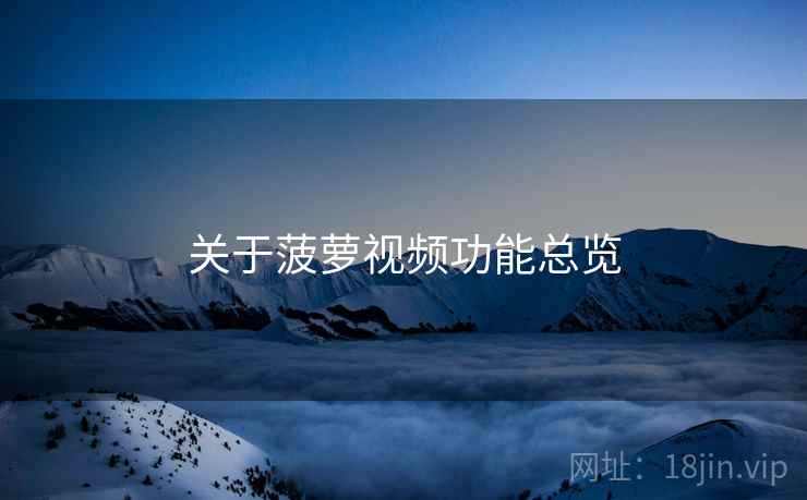 关于菠萝视频功能总览